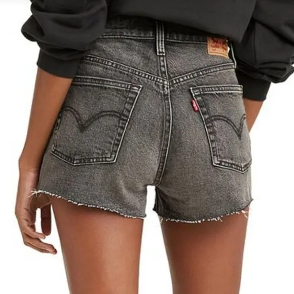 Levi's 501 Black Denim High Rise Shorts