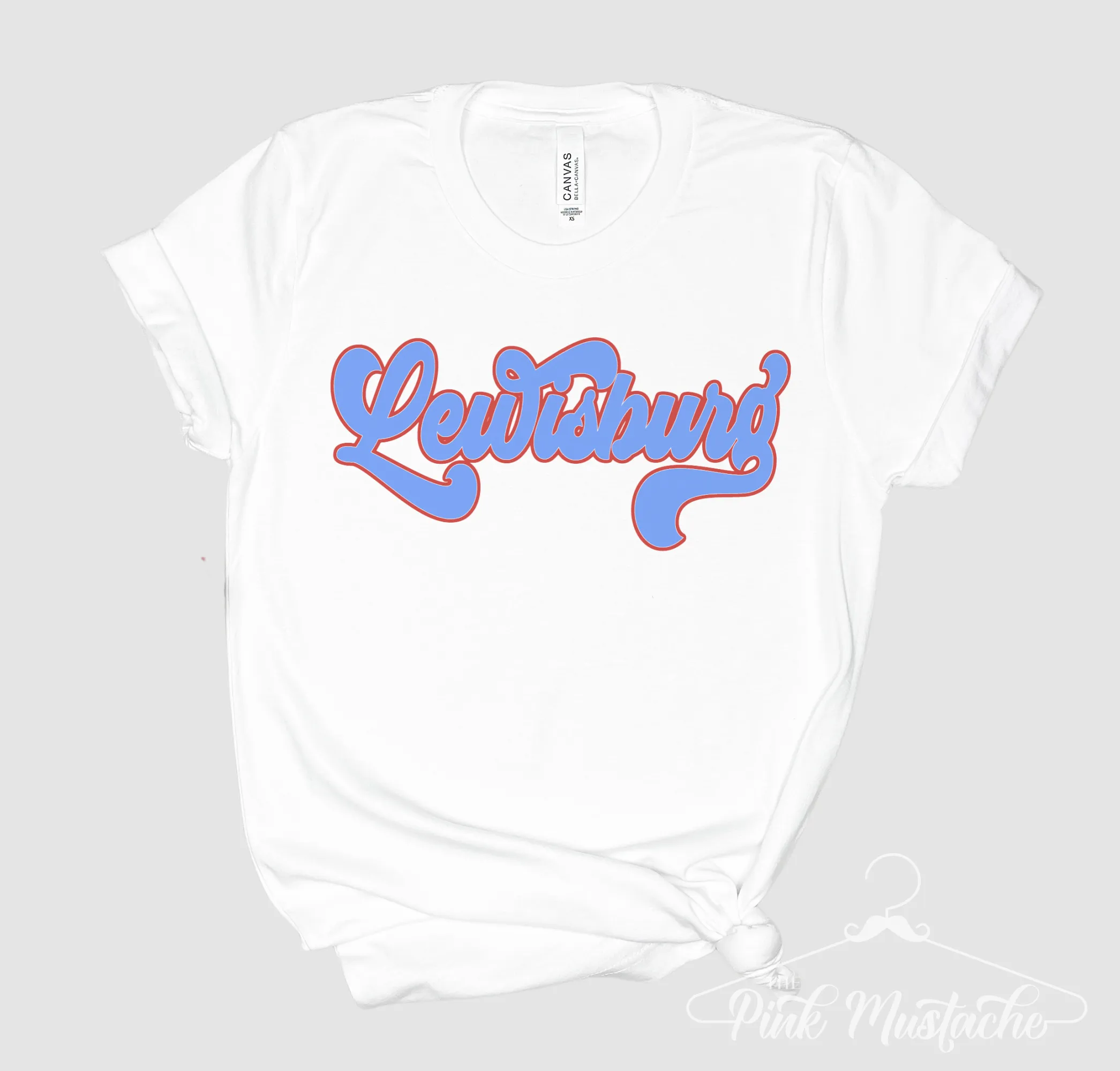 Lewisburg Shirt / School Shirts/ White Script Lewisburg Tee/ Full Shirt or Cropped Tee