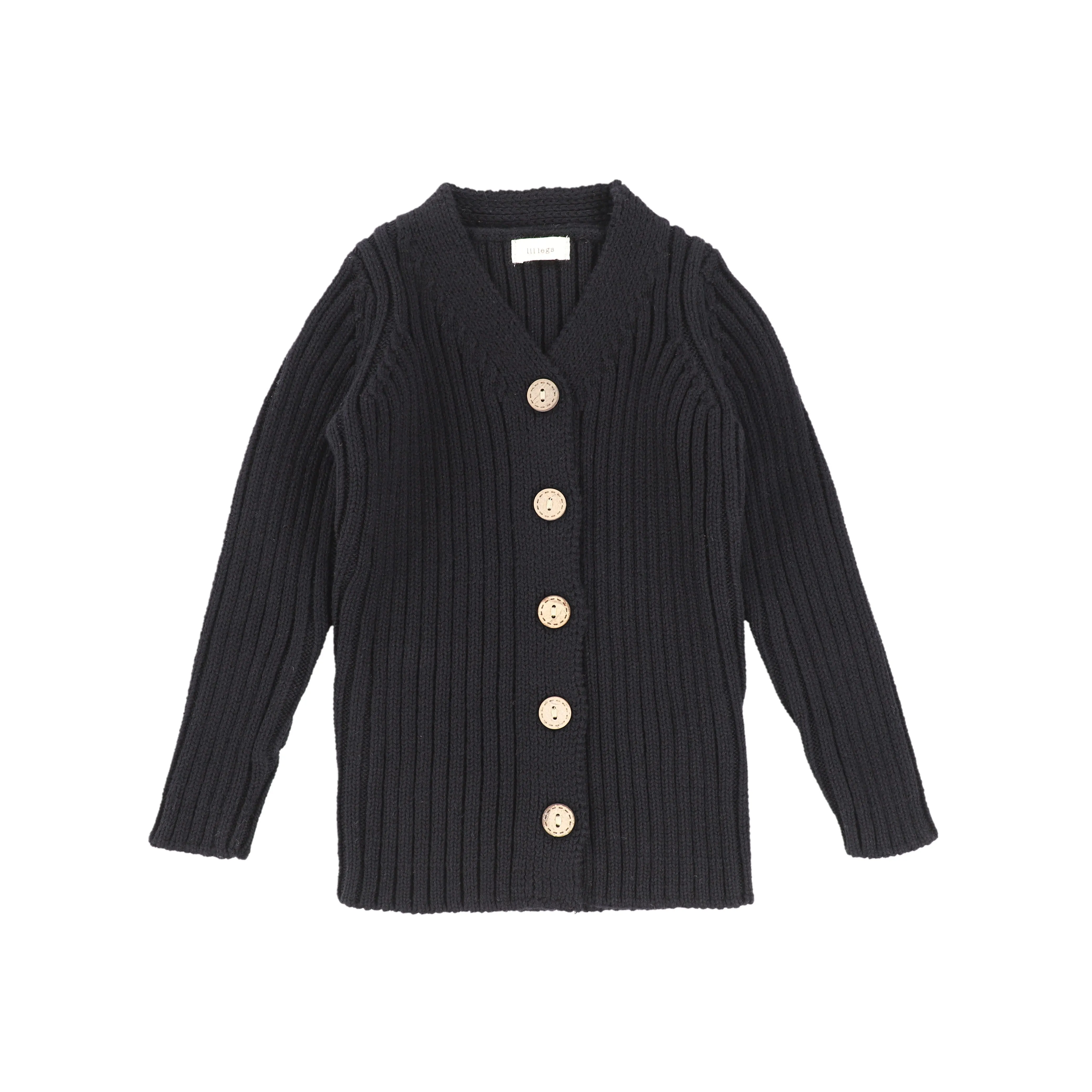 Lil Legs Knit V Cardigan  - Black
