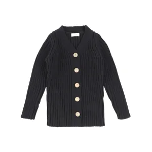 Lil Legs Knit V Cardigan  - Black