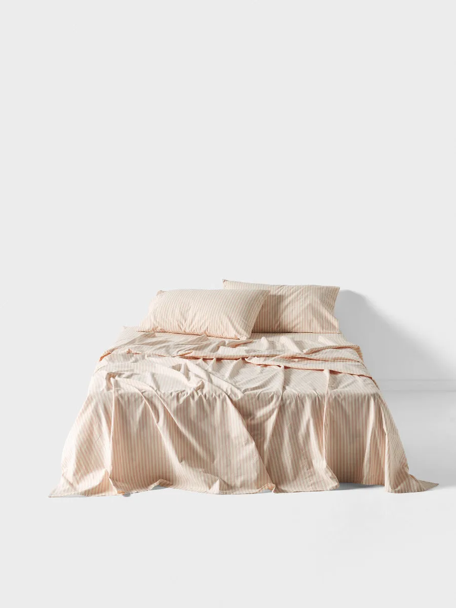 LINEN HOUSE CLASSIC STRIPE SHEET SET - ROSE