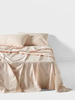 LINEN HOUSE CLASSIC STRIPE SHEET SET - ROSE