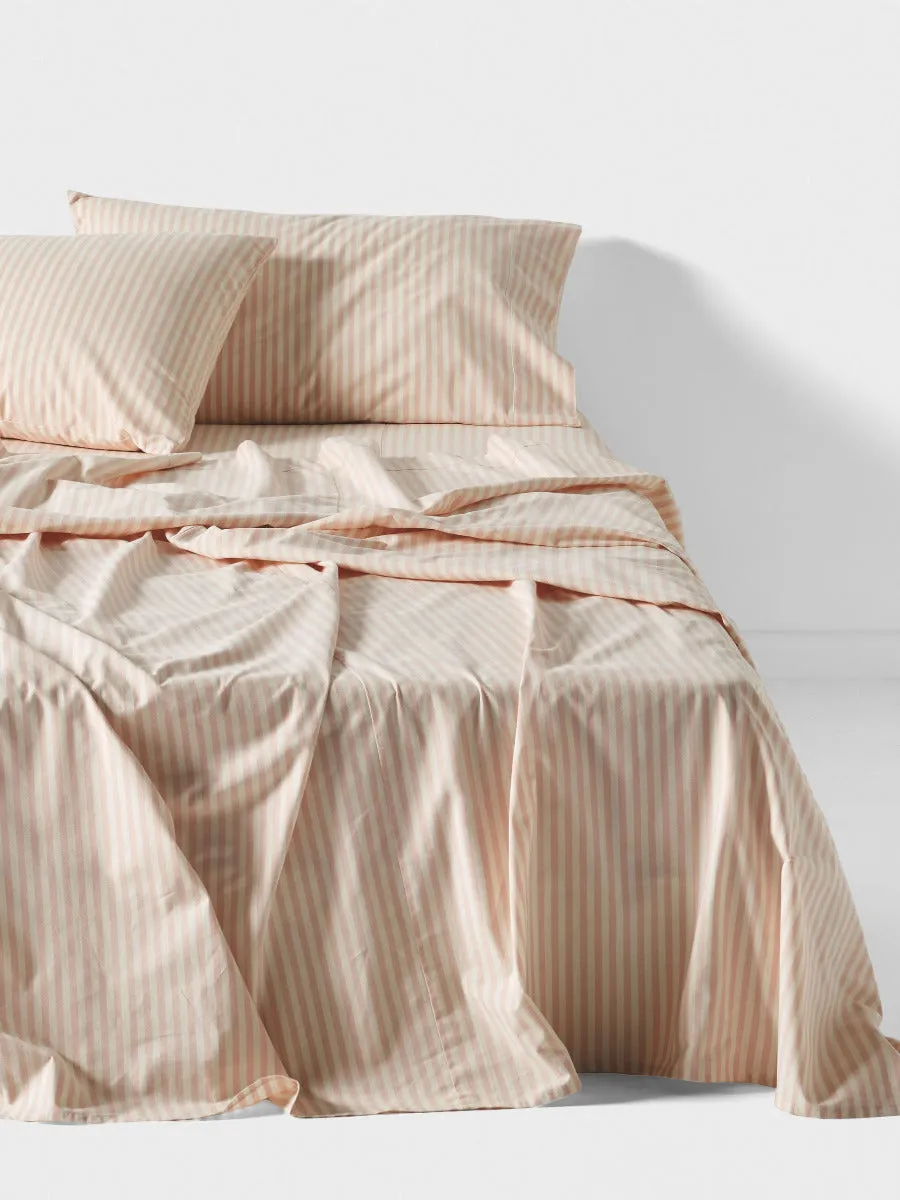 LINEN HOUSE CLASSIC STRIPE SHEET SET - ROSE