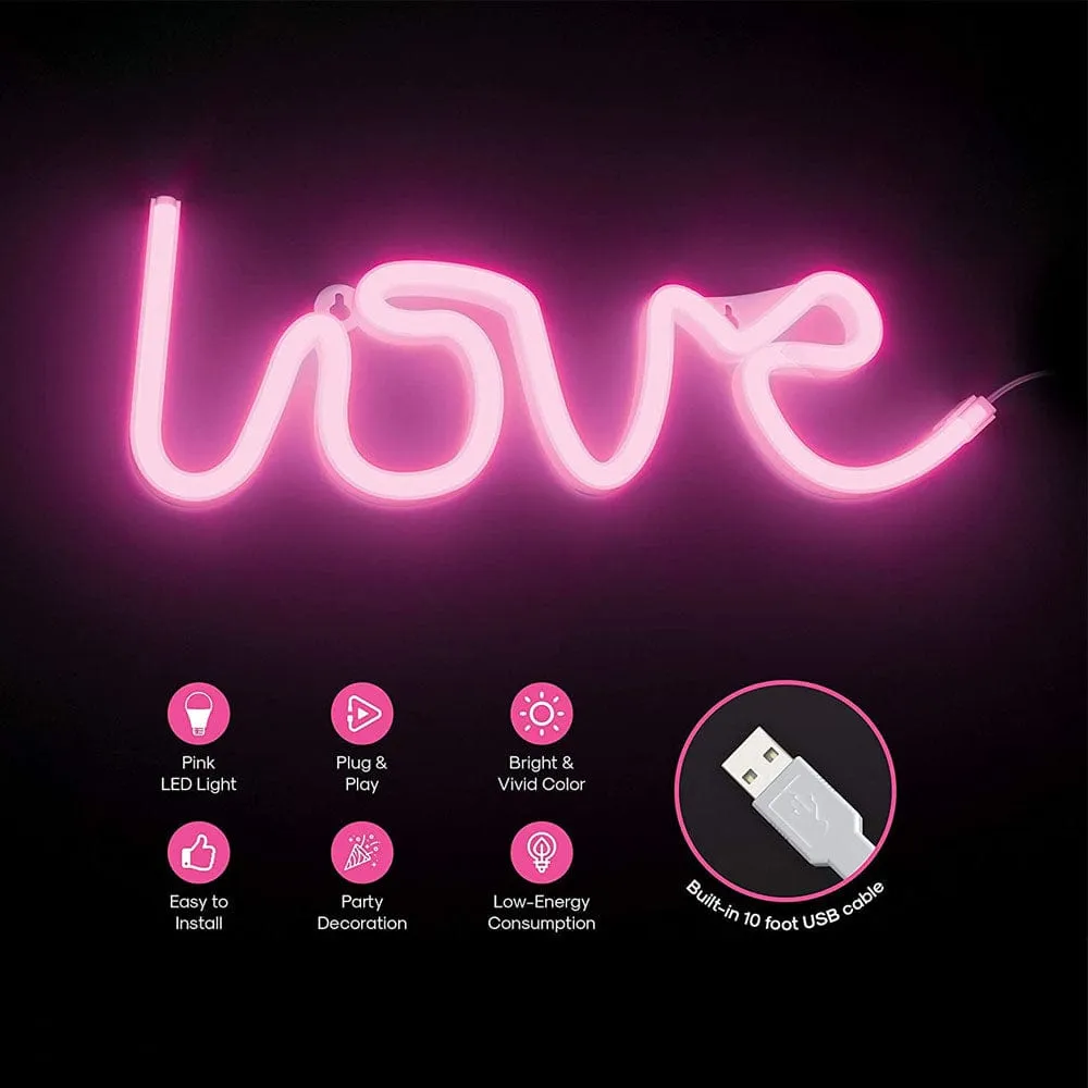 LOVE Neon LED Wall Light - Pink