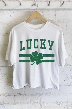 Lucky Clover Graphic Long Crop Top