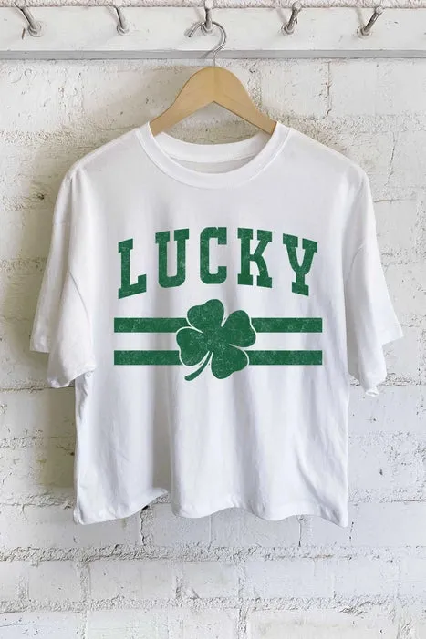 Lucky Clover Graphic Long Crop Top