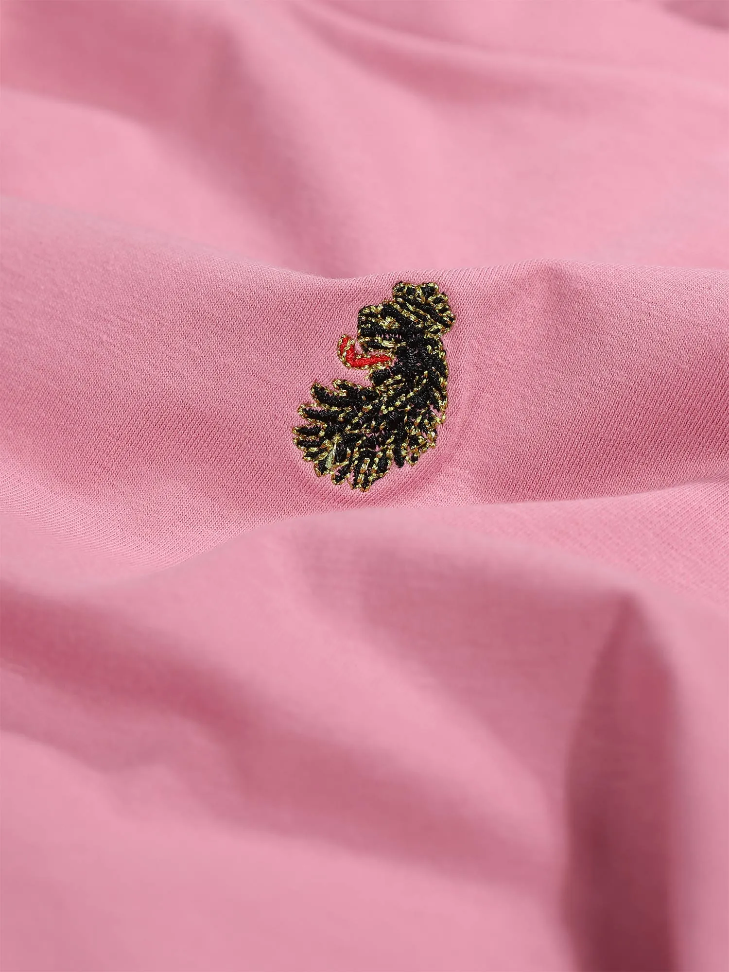 Luke 1977 Super Gold Embroidery T-Shirt Vintage Pink