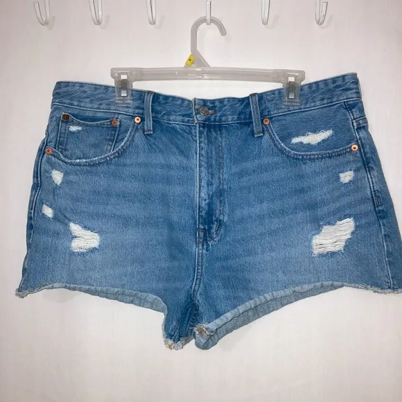 Madewell Relaxed Denim Shorts Destructed Edition in Renfield Wash 32