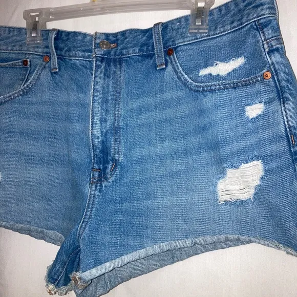 Madewell Relaxed Denim Shorts Destructed Edition in Renfield Wash 32