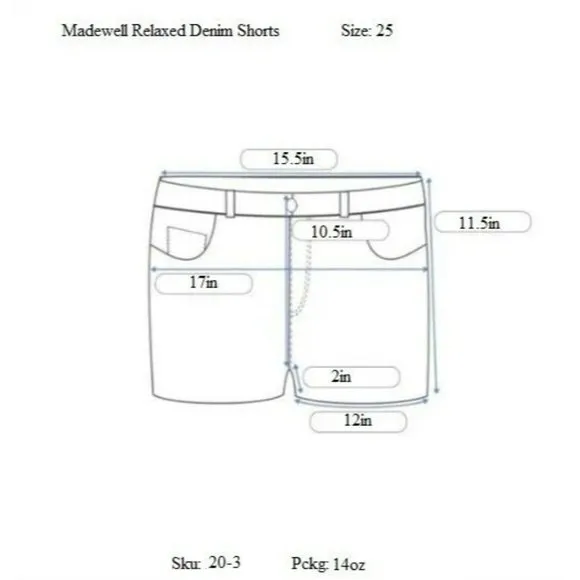 Madewell‎ Relaxed Denim Shorts Size 25