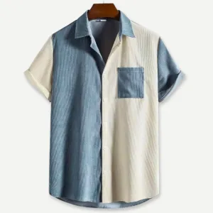 Men's Two-Tone Ribbed Short Sleeve Shirt – Jacob