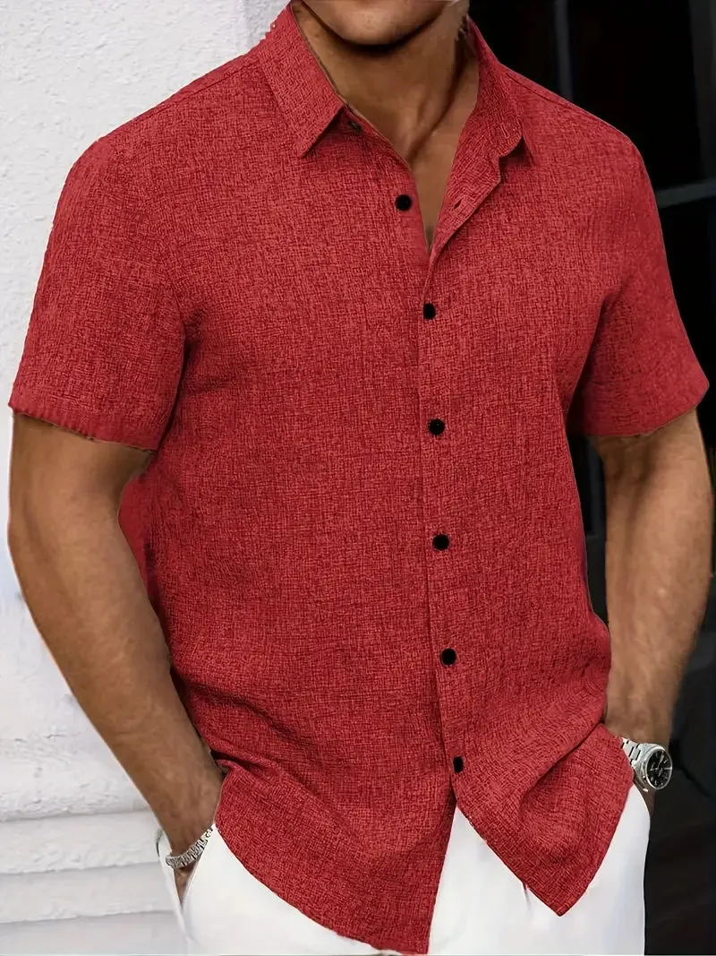 Michael Linen Short Sleeve Shirt for Men