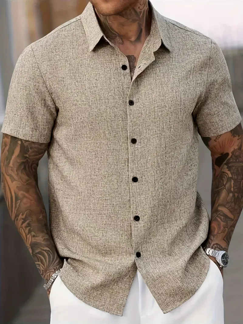 Michael Linen Short Sleeve Shirt for Men