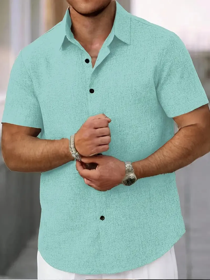 Michael Linen Short Sleeve Shirt for Men
