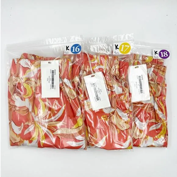 MIKOH Willa Cotton Pullon Shorts in Bora Bora 4WIL1C Papaya Orange NWT sz 1 XS/S