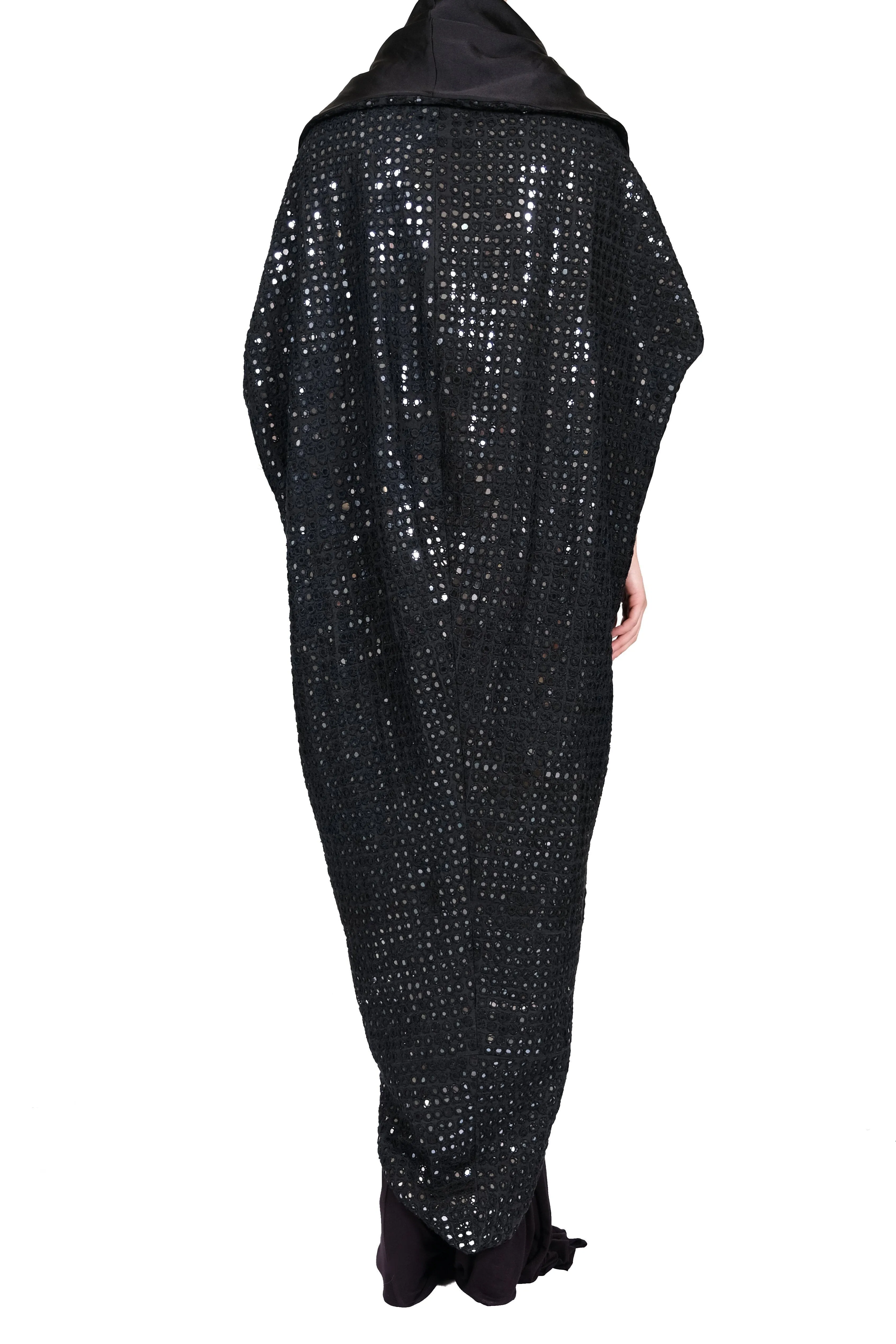 Mirror Embroidered Cloak Coat