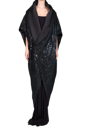 Mirror Embroidered Cloak Coat