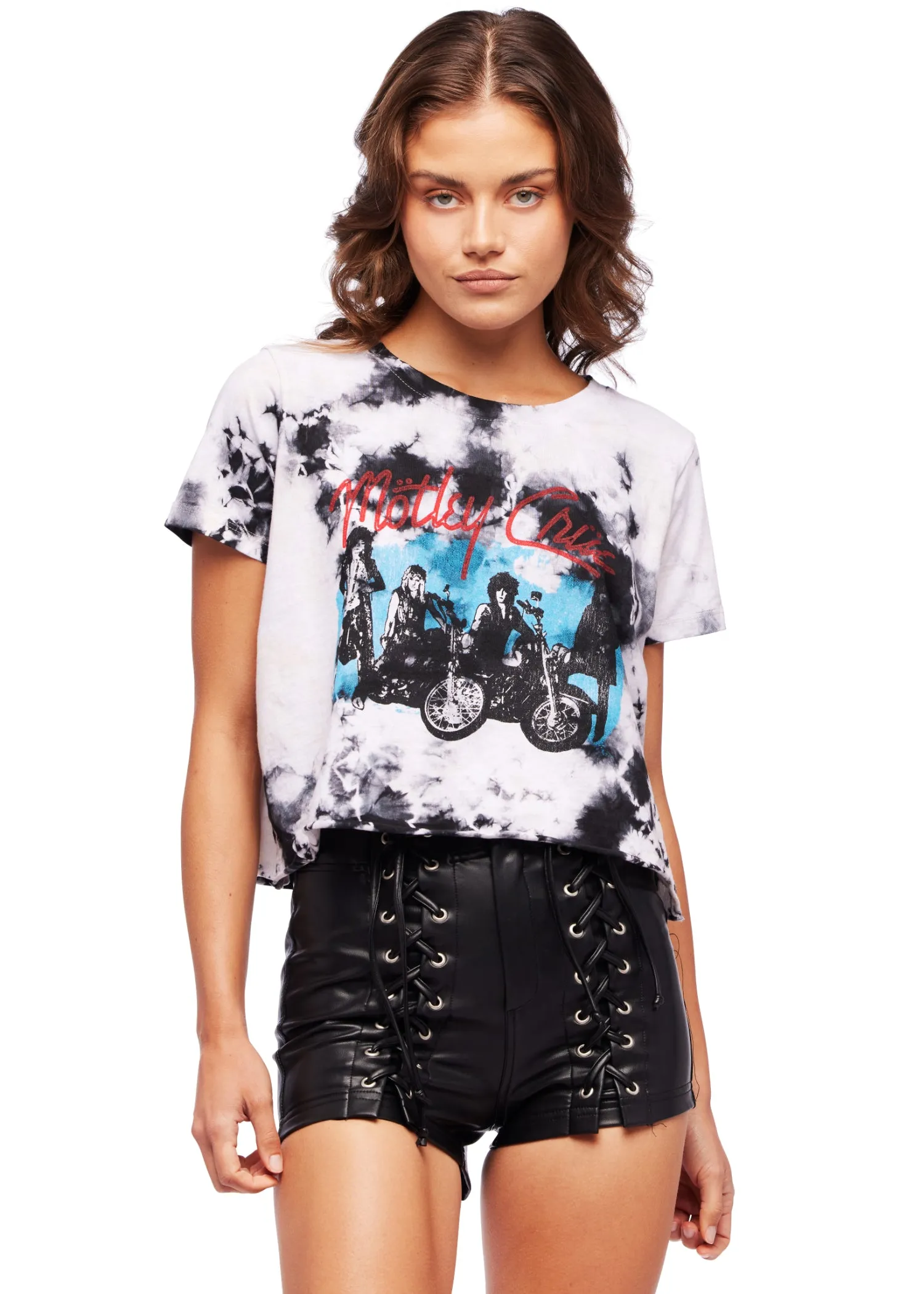 Motley Crue Cropped Tie Dye Band Shirt by Prince Peter