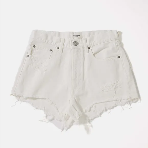 MOUSSY Montclair High Rise Shorts White