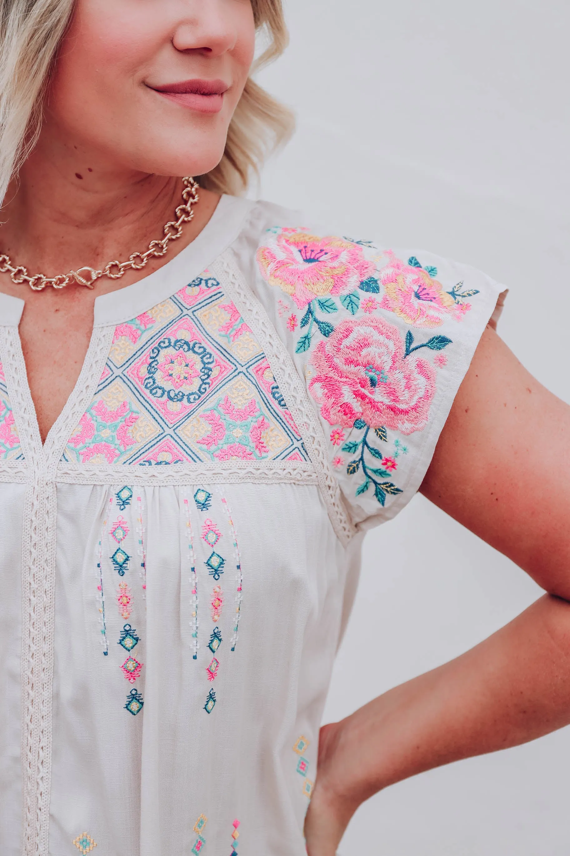 Natural Life Embroidered Blouse