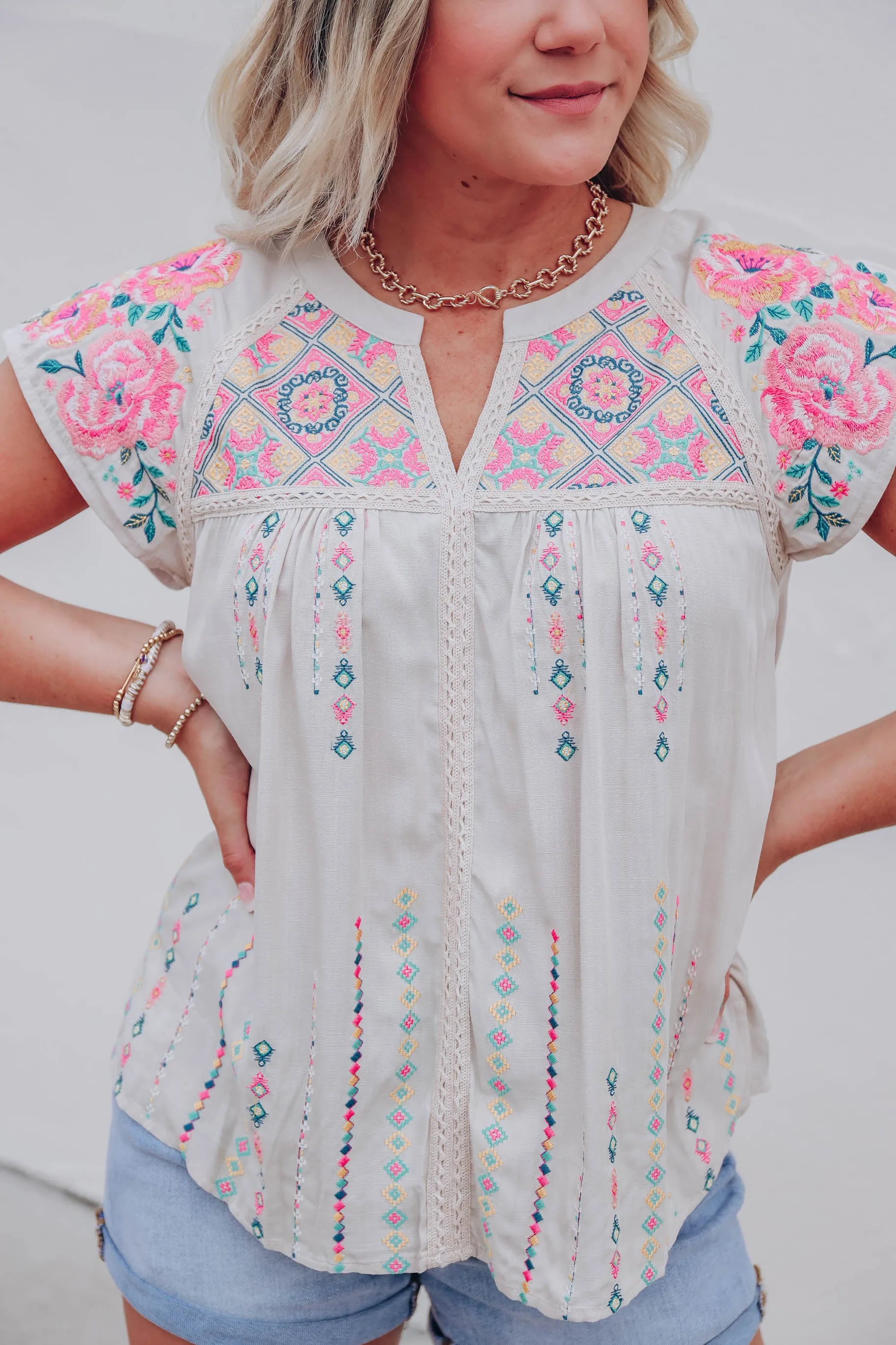 Natural Life Embroidered Blouse