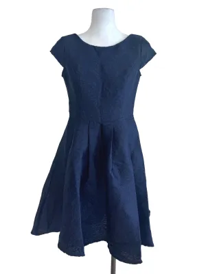 Navy Blue Textured Dress