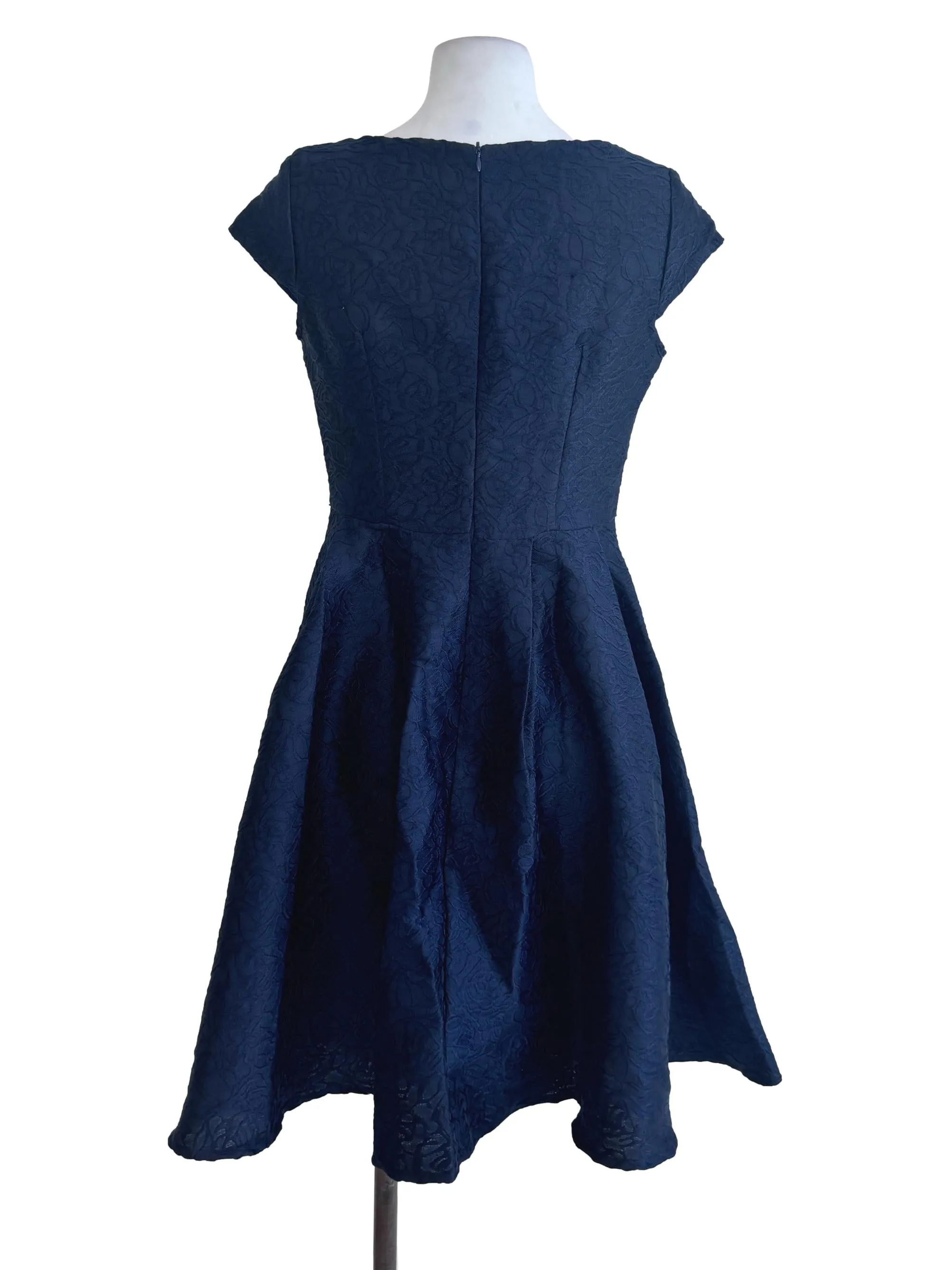 Navy Blue Textured Dress