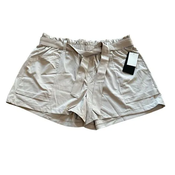 NEW 90° Degree by Reflex TieWaist Paperbag Shorts