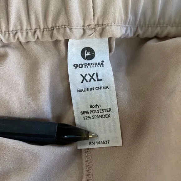 NEW 90° Degree by Reflex TieWaist Paperbag Shorts