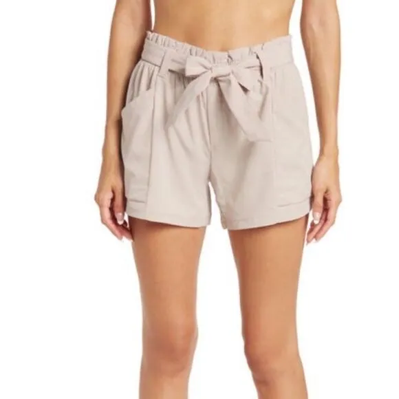 NEW 90° Degree by Reflex TieWaist Paperbag Shorts