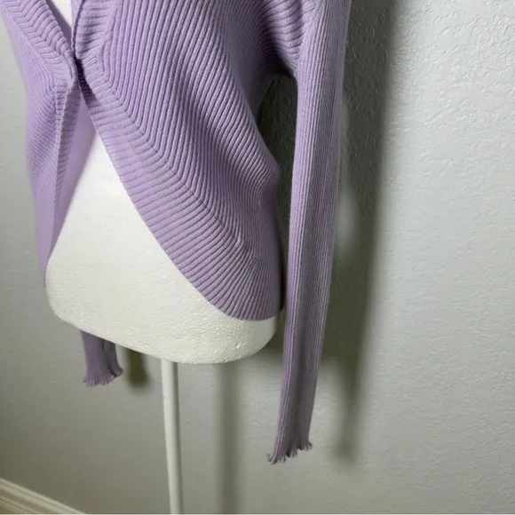 Nordstrom 100% Cashmere Cardigan Lilac Purple Pastel Cropped Women's Medium