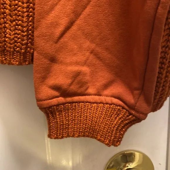 NWT Easel Cotton Blend Super Oversized Long Sleeve Cropped Knit Sweater Size S
