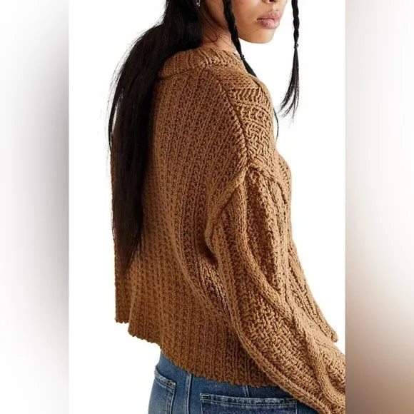 NWT Free People Cutting Edge Cable Sweater Crop