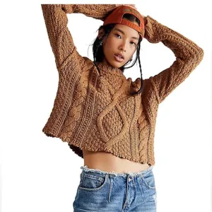 NWT Free People Cutting Edge Cable Sweater Crop