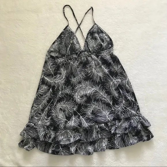 NWT Kate Spade black and white feather chemise