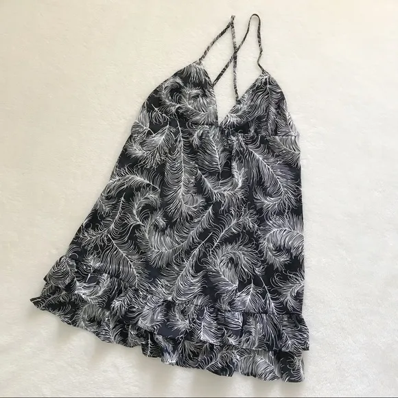 NWT Kate Spade black and white feather chemise