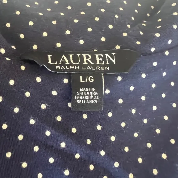 NWT Lauren Ralph Lauren Super Soft Cotton Sleep Shirt Size L