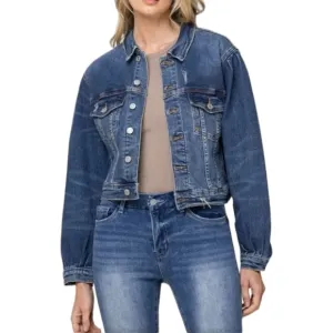 NWT Vervet By Flying Monkey Balloon Sleeve Denim Jacket Sizes (XS,Small)