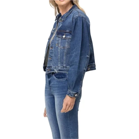 NWT Vervet By Flying Monkey Balloon Sleeve Denim Jacket Sizes (XS,Small)