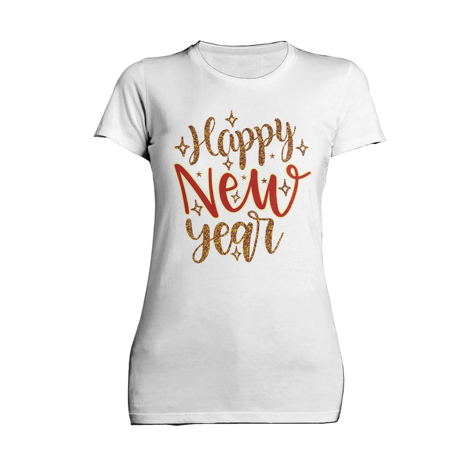 NYE Happy New Year Stars Sparkle Bling Party Eve Celebration Women's T-Shirt