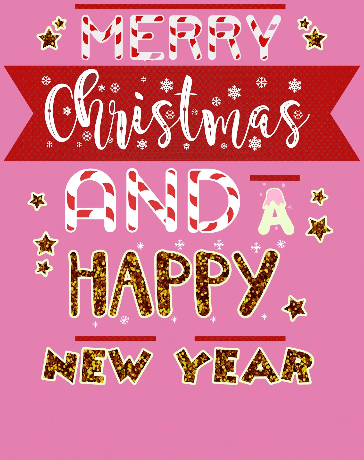 NYE Merry Christmas Stripes Happy New Year Sparkle Party Youth T-Shirt