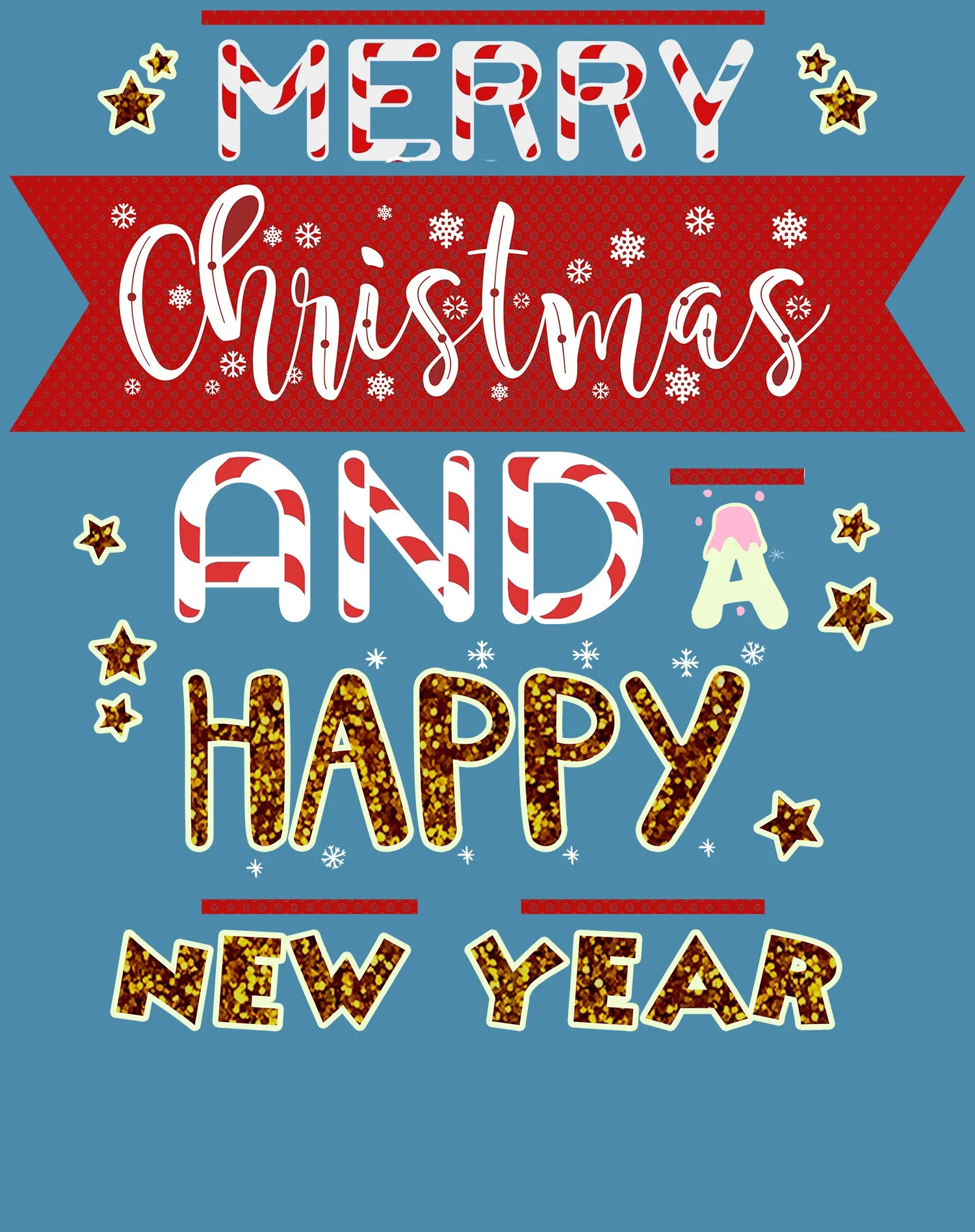 NYE Merry Christmas Stripes Happy New Year Sparkle Party Youth T-Shirt