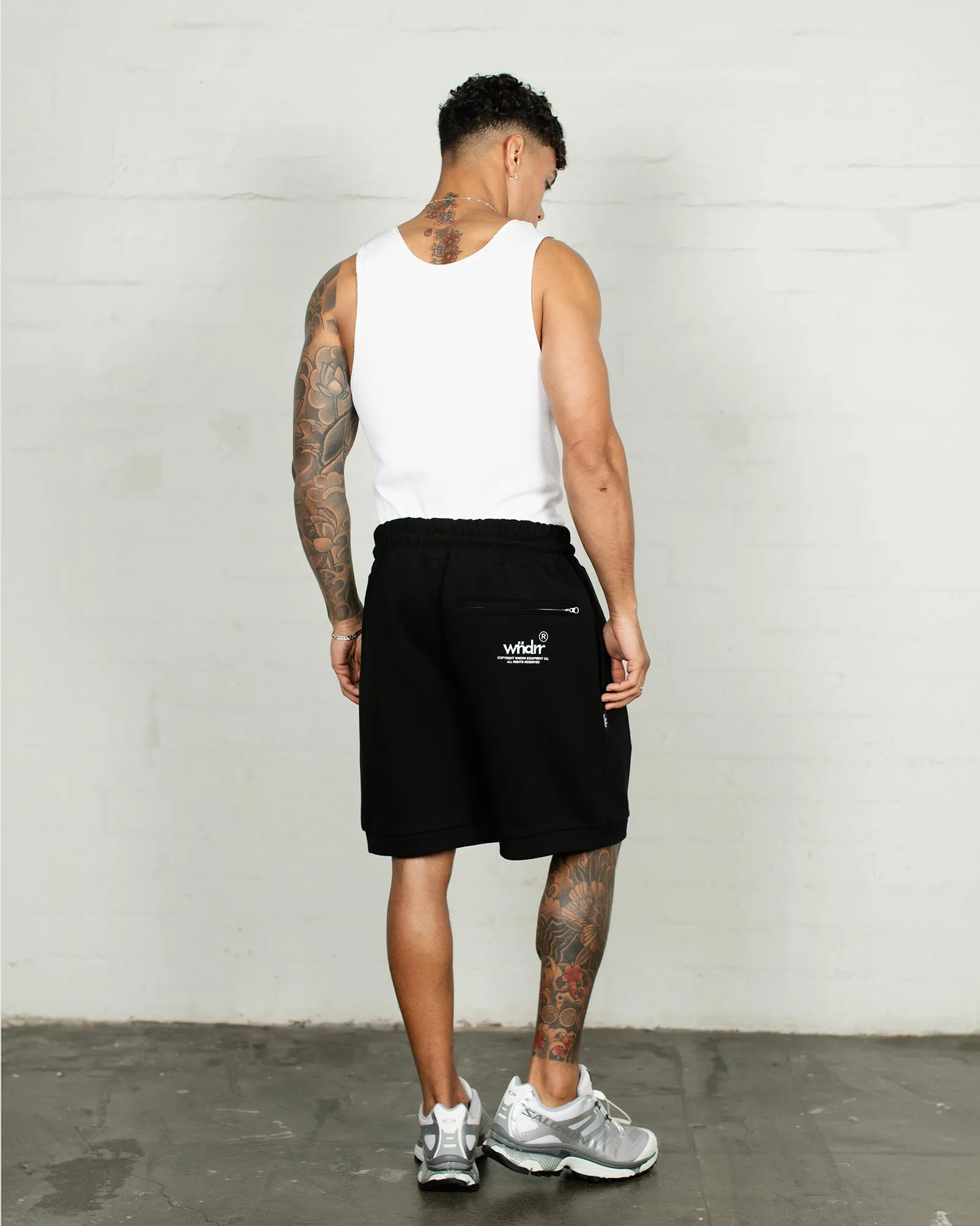 OFFCUT TECH TRACKSHORT - BLACK