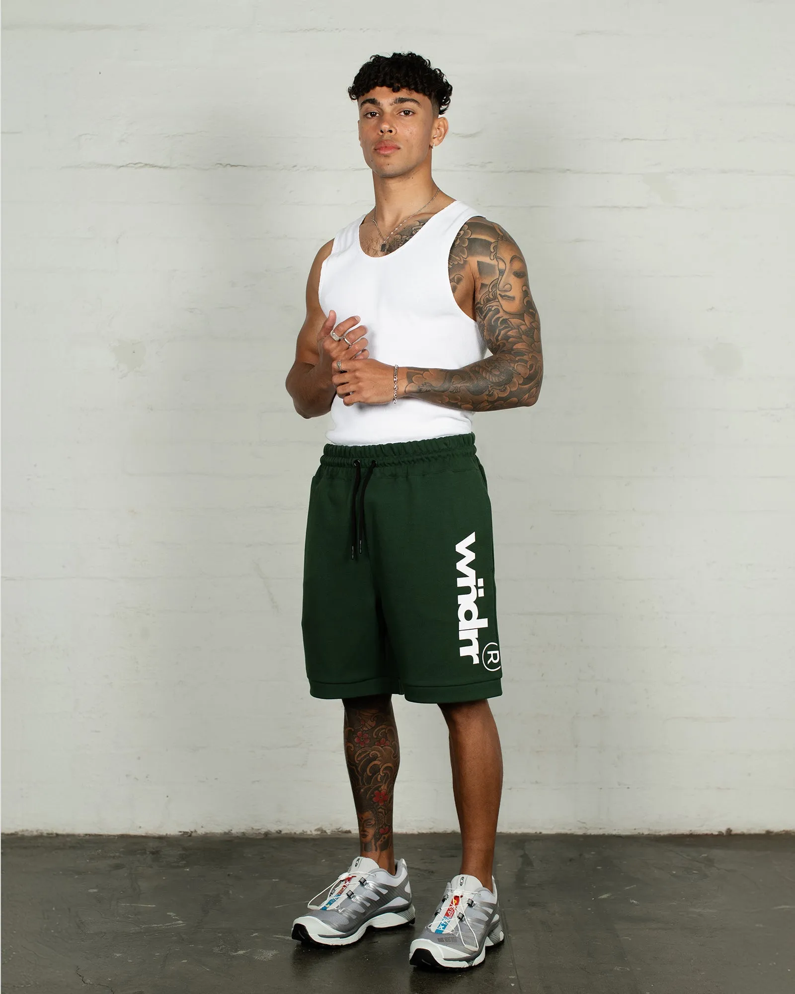 OFFCUT TECH TRACKSHORT - FOREST GREEN