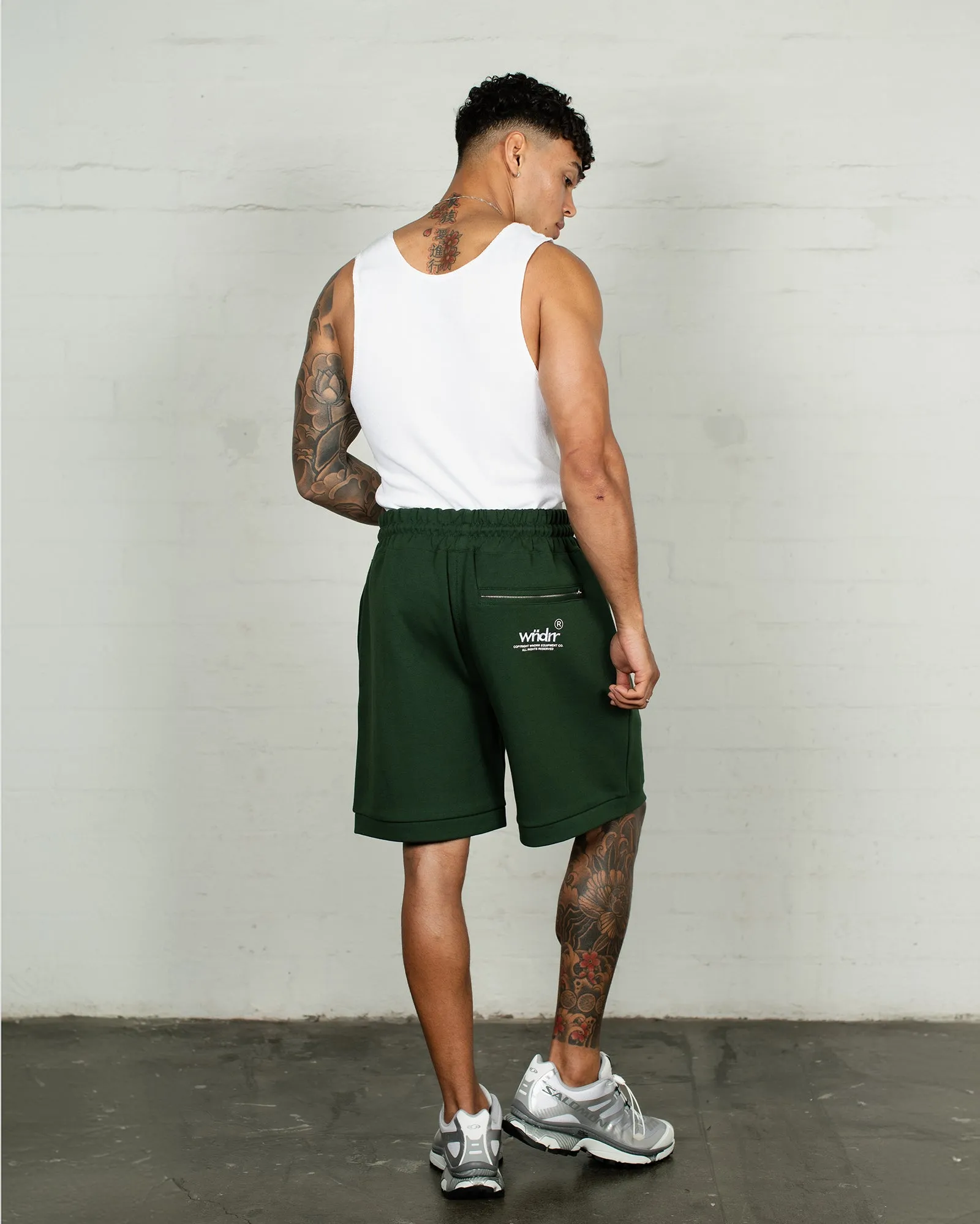 OFFCUT TECH TRACKSHORT - FOREST GREEN