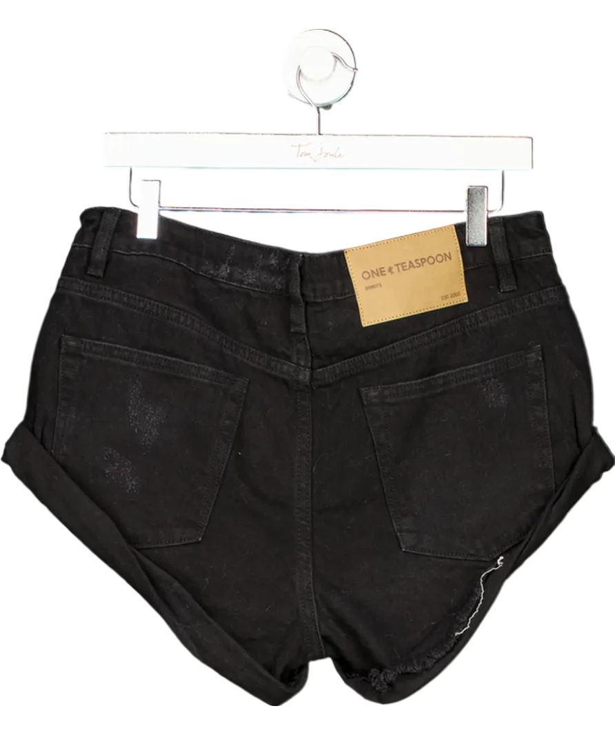 One Teaspoon Black Bandits Denim Shorts 100% Cotton W27