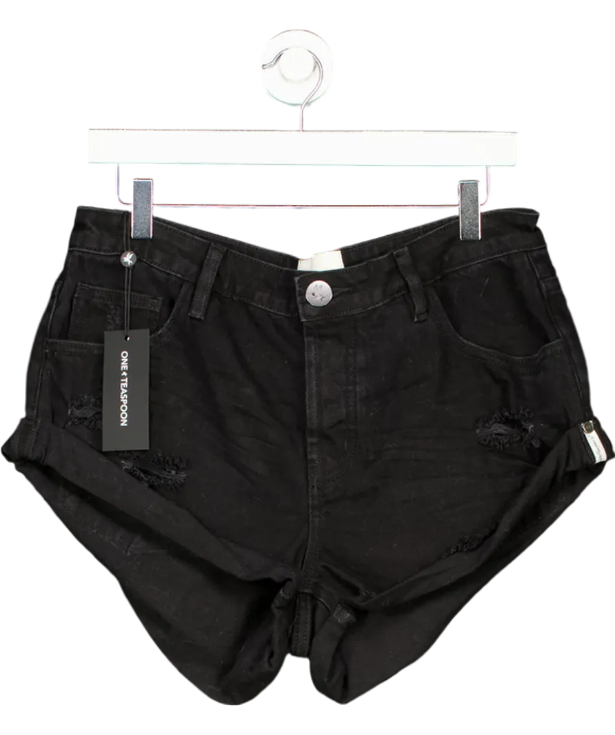One Teaspoon Black Bandits Denim Shorts 100% Cotton W27