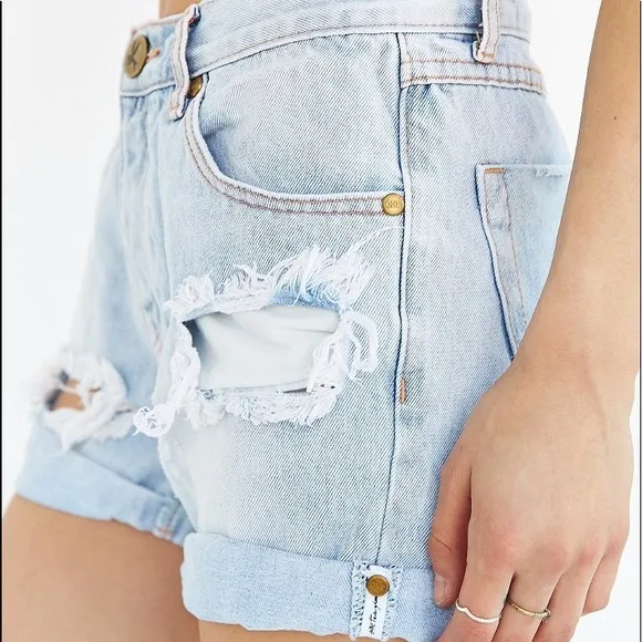 One Teaspoon Chargers Distressed Denim Shorts 24