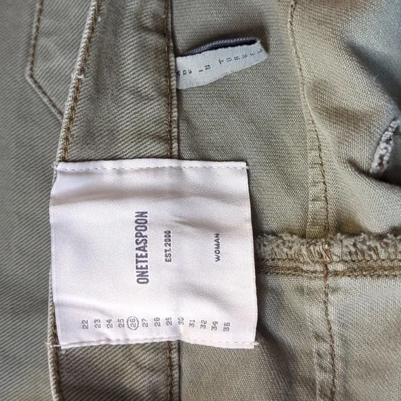 One Teaspoon Le Wolves Olive Green Cut Off Shorts Size 26