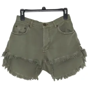 One Teaspoon Le Wolves Olive Green Cut Off Shorts Size 26
